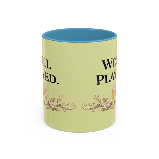 Well Played Coffee Mug — Floral Champagne Accent 11/15oz - Creations by Chris and Carlos