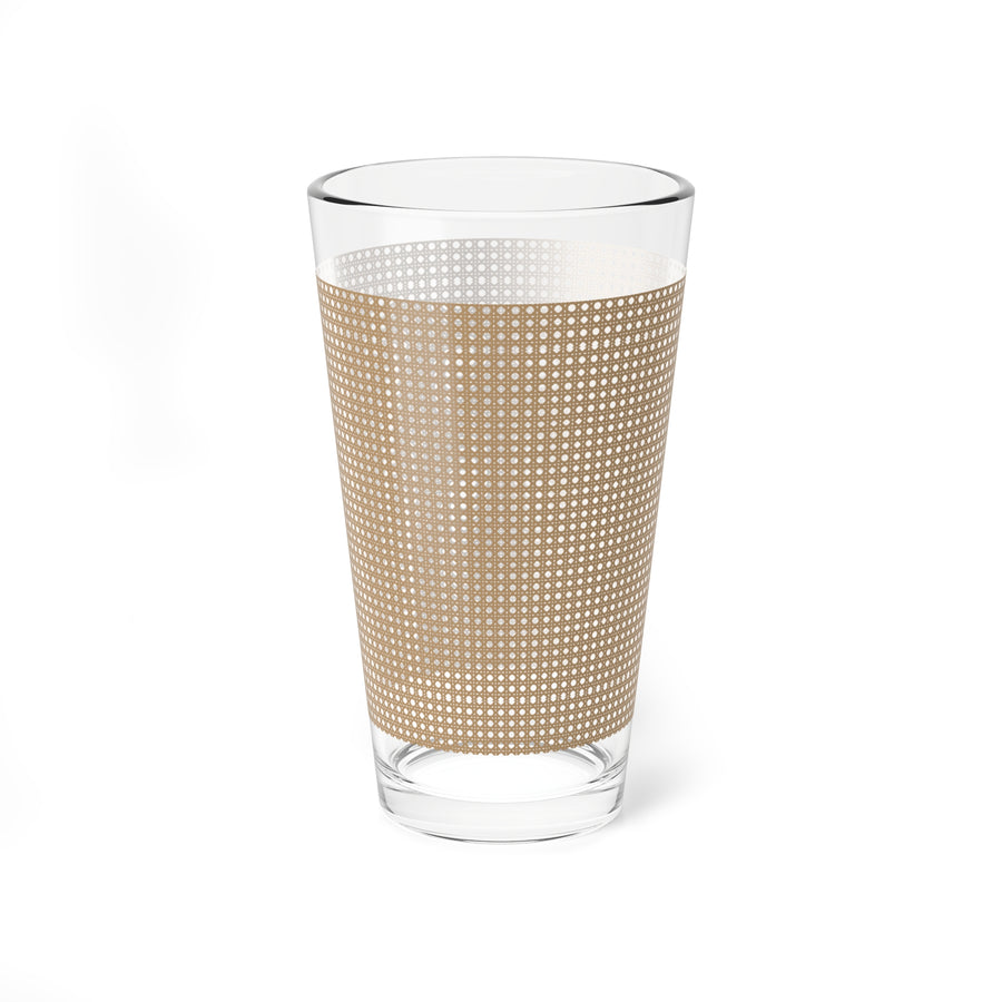 16oz Mixing Glass – Retro Beige Grid Cocktail Mixer