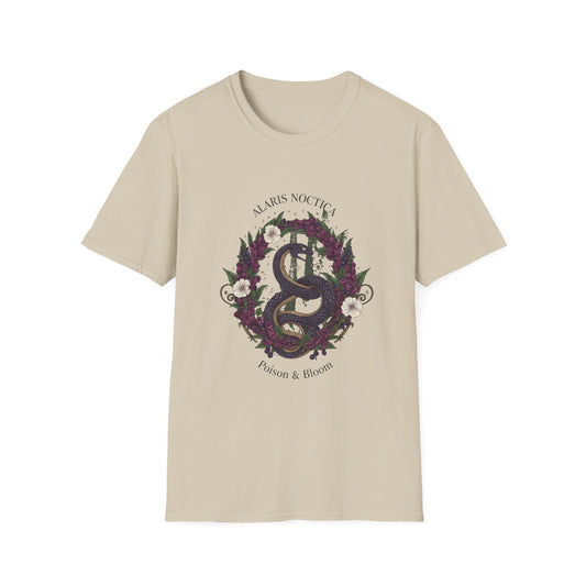 Snake & Wreath Graphic T-Shirt — 'Alarm's Nothing' Floral Gothic Tee - Creations by Chris and Carlos