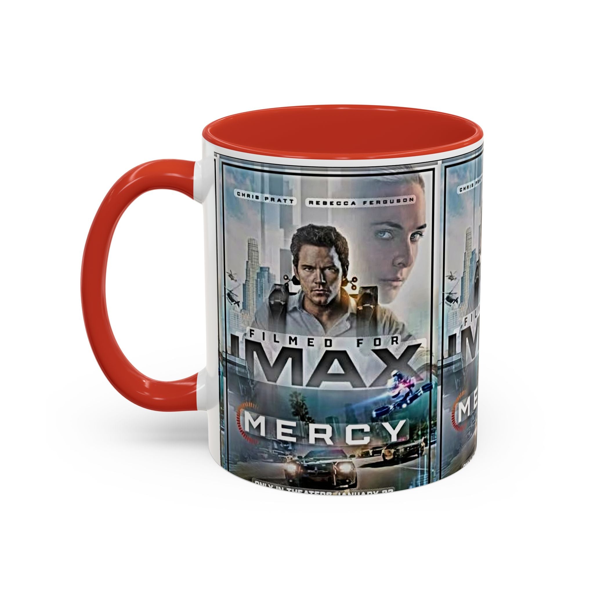 Accent Coffee Mug — 'Mercy' Movie Poster Design (11/15oz) - Creations by Chris and Carlos