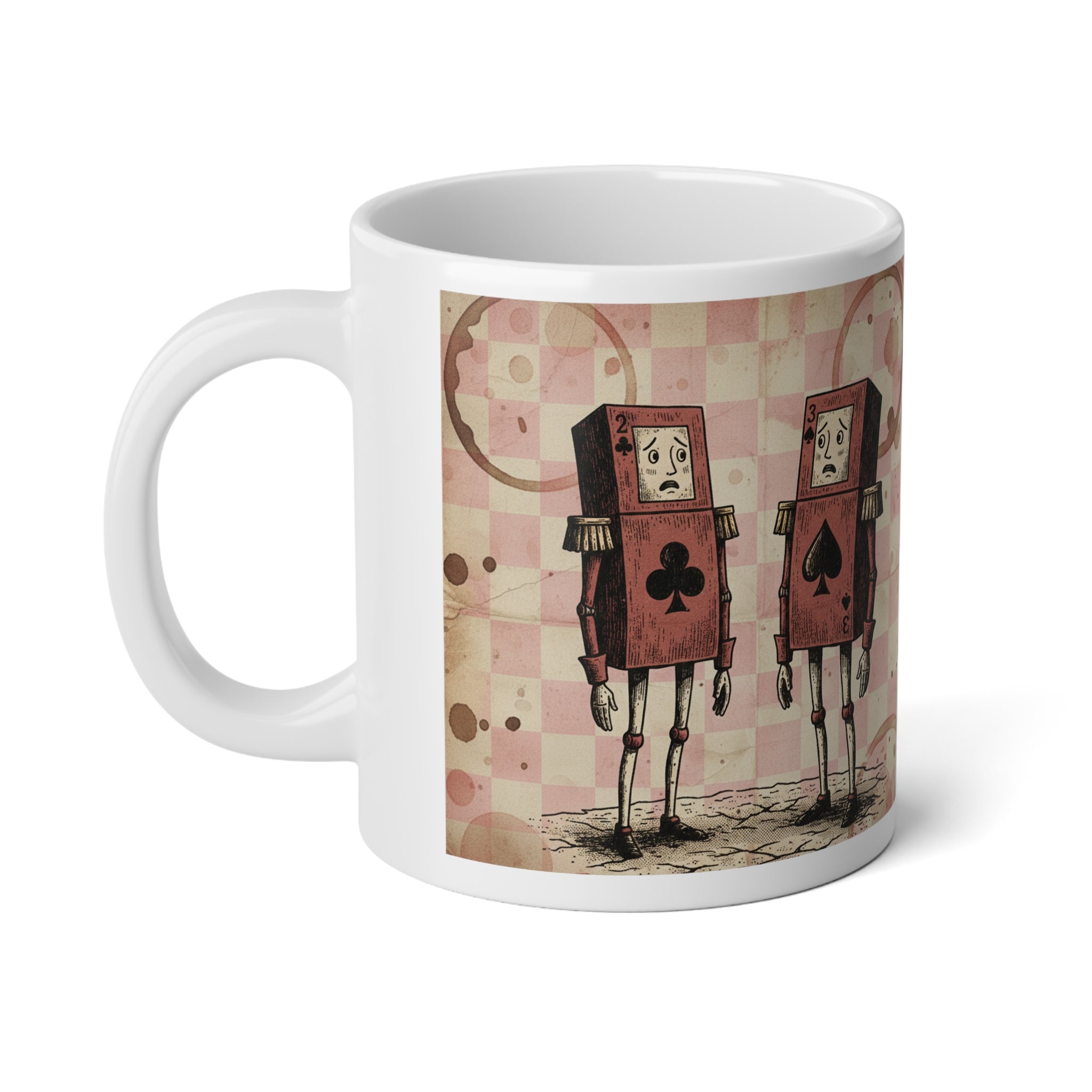 20oz Jumbo Mug — Vintage Steampunk Playing Card Robot Coffee Cup - Creations by Chris and Carlos