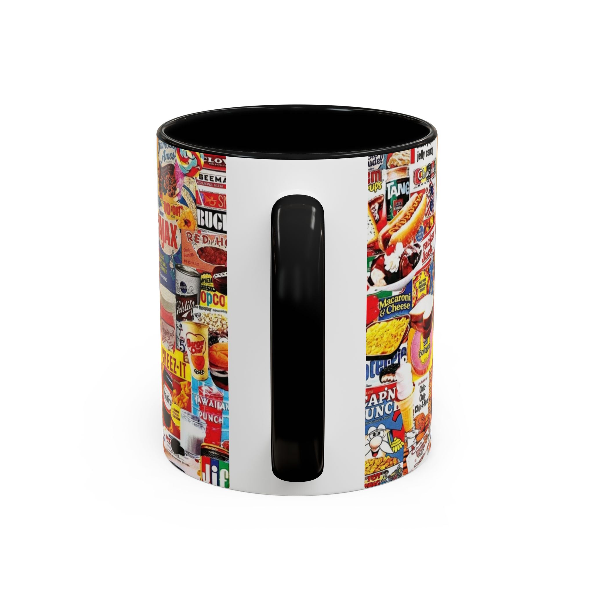 Retro Snack Collage Mug — Vintage Candy & Cereal Packaging Accent Coffee Mug - Creations by Chris and Carlos