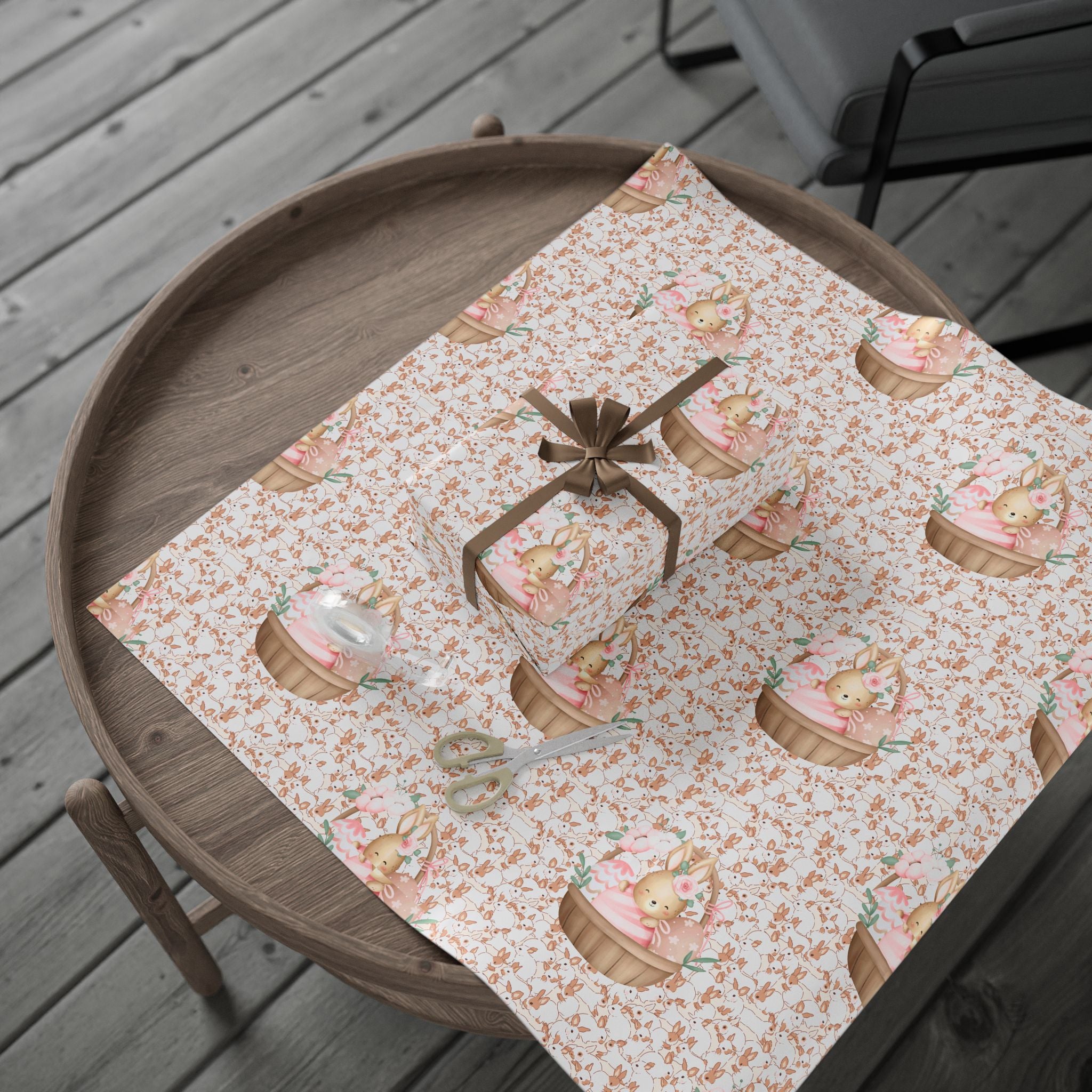 Easter Floral Bunny Wrapping Paper Roll — Cute Pastel Easter Gift Wrap - Creations by Chris and Carlos