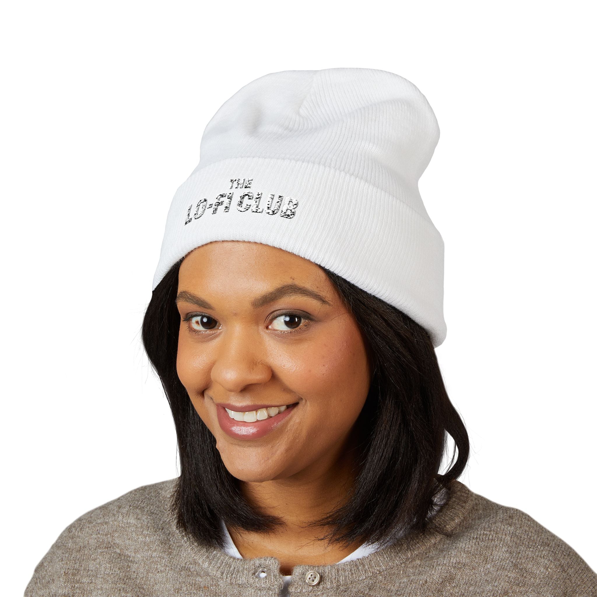 Embroidered "Lo Fi Club" Cuffed Beanie — Classic Knit Winter Hat - Creations by Chris and Carlos