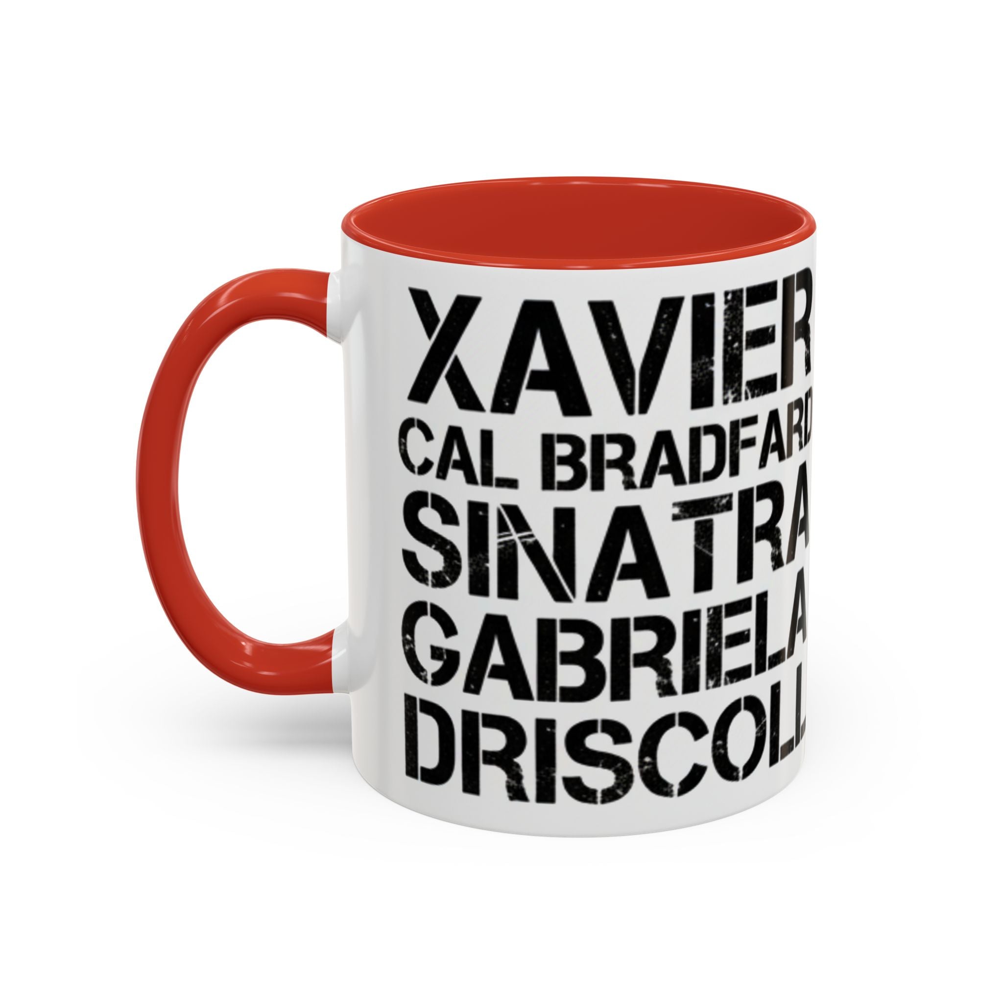 Paradise TV Show Typography Names Accent Coffee Mug — Bold Black Name List Design (11/15oz) - Creations by Chris and Carlos