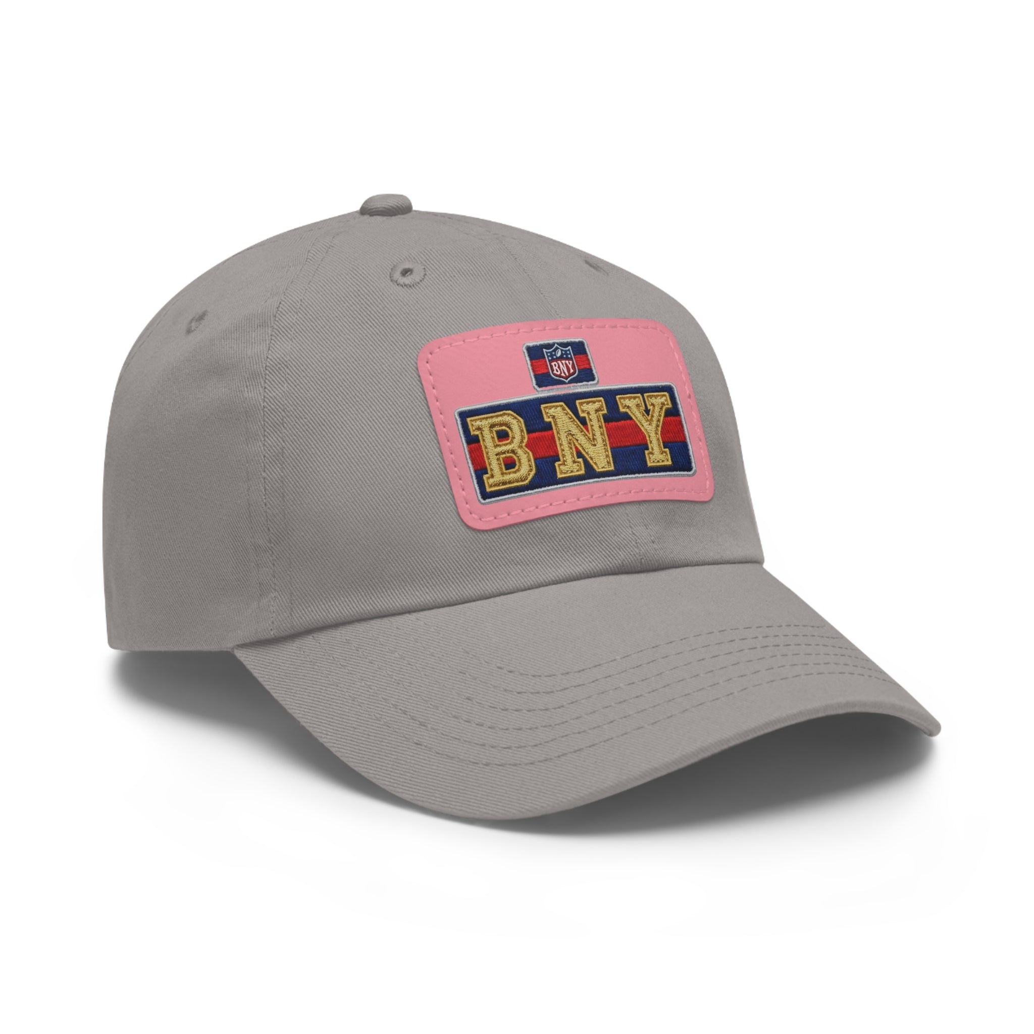 BNY Leather Patch Dad Hat – Vintage Varsity Baseball Cap - Creations by Chris and Carlos