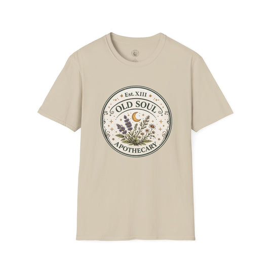 Old Soul Apothecary T-Shirt – Vintage Herbal Moon Graphic Tee - Creations by Chris and Carlos
