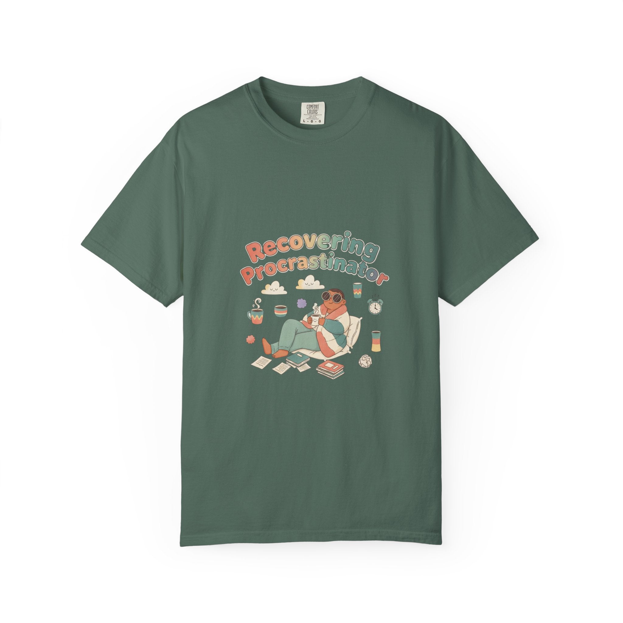 T-Shirt — "Recovering Procrastinator" Funny Retro Graphic Tee - Creations by Chris and Carlos