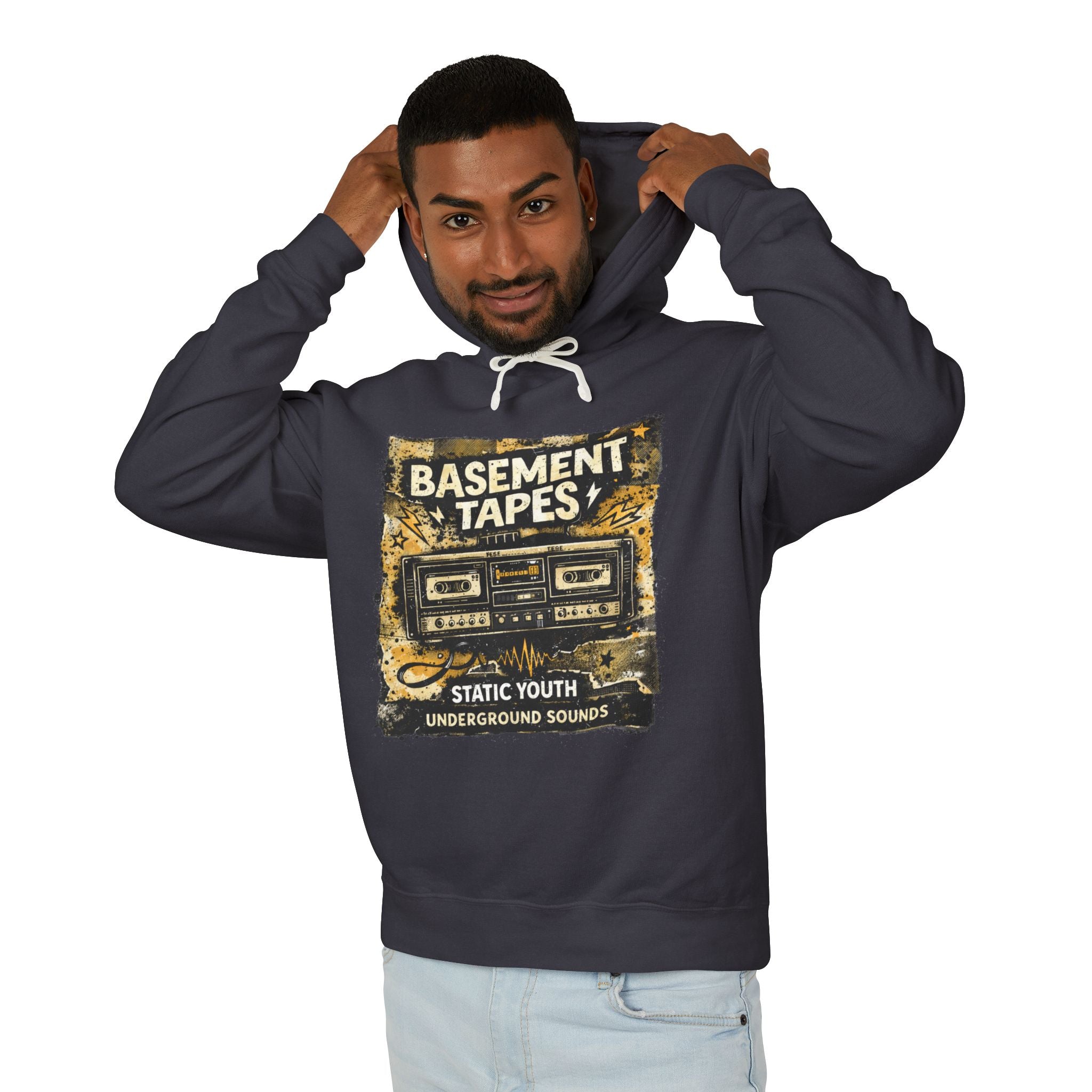 Basement Tapes Vintage Cassette Hoodie — Retro Music Streetwear - Creations by Chris and Carlos