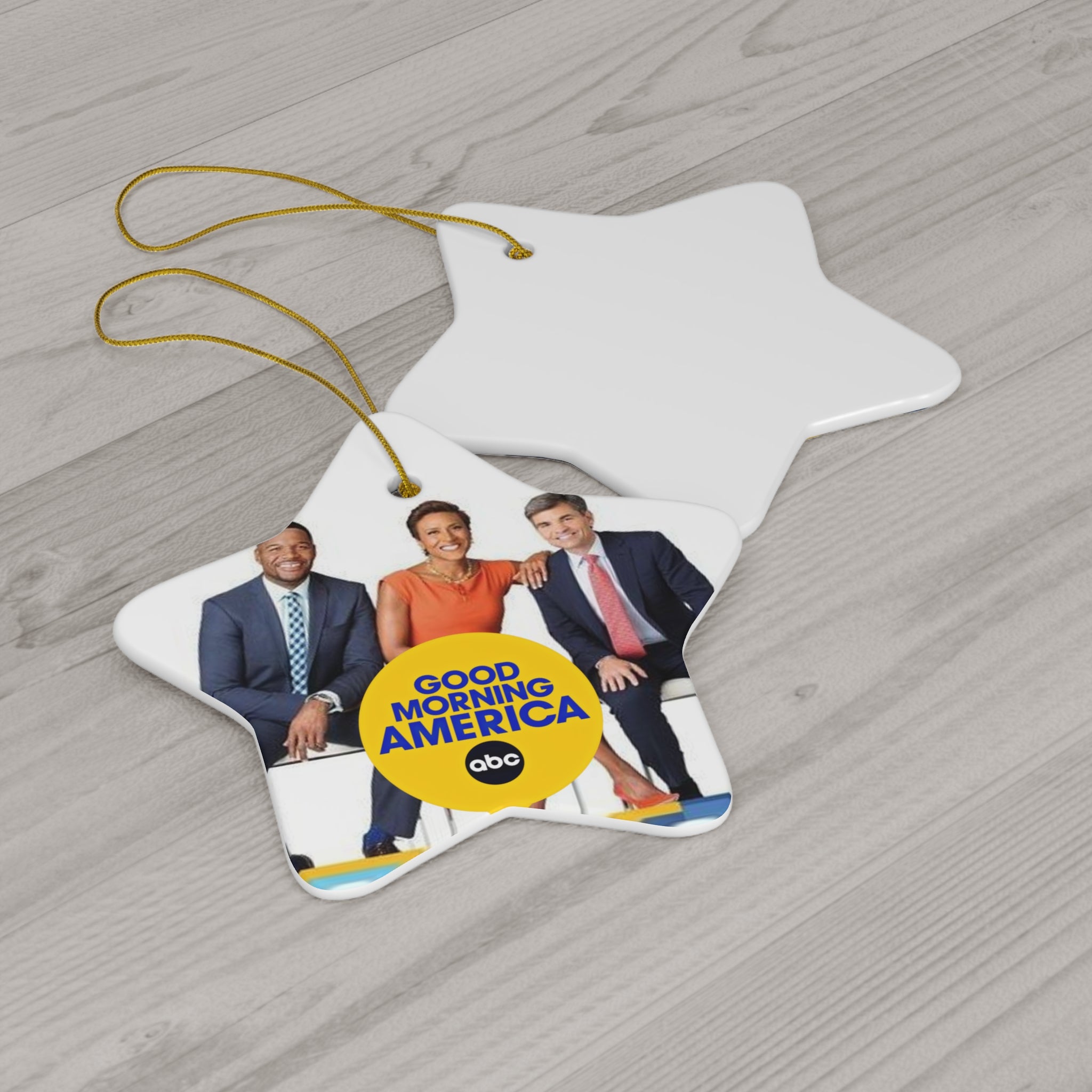 Good Morning America GMA- Ceramic Ornament, 4 Shapes - Creations by Chris and Carlos