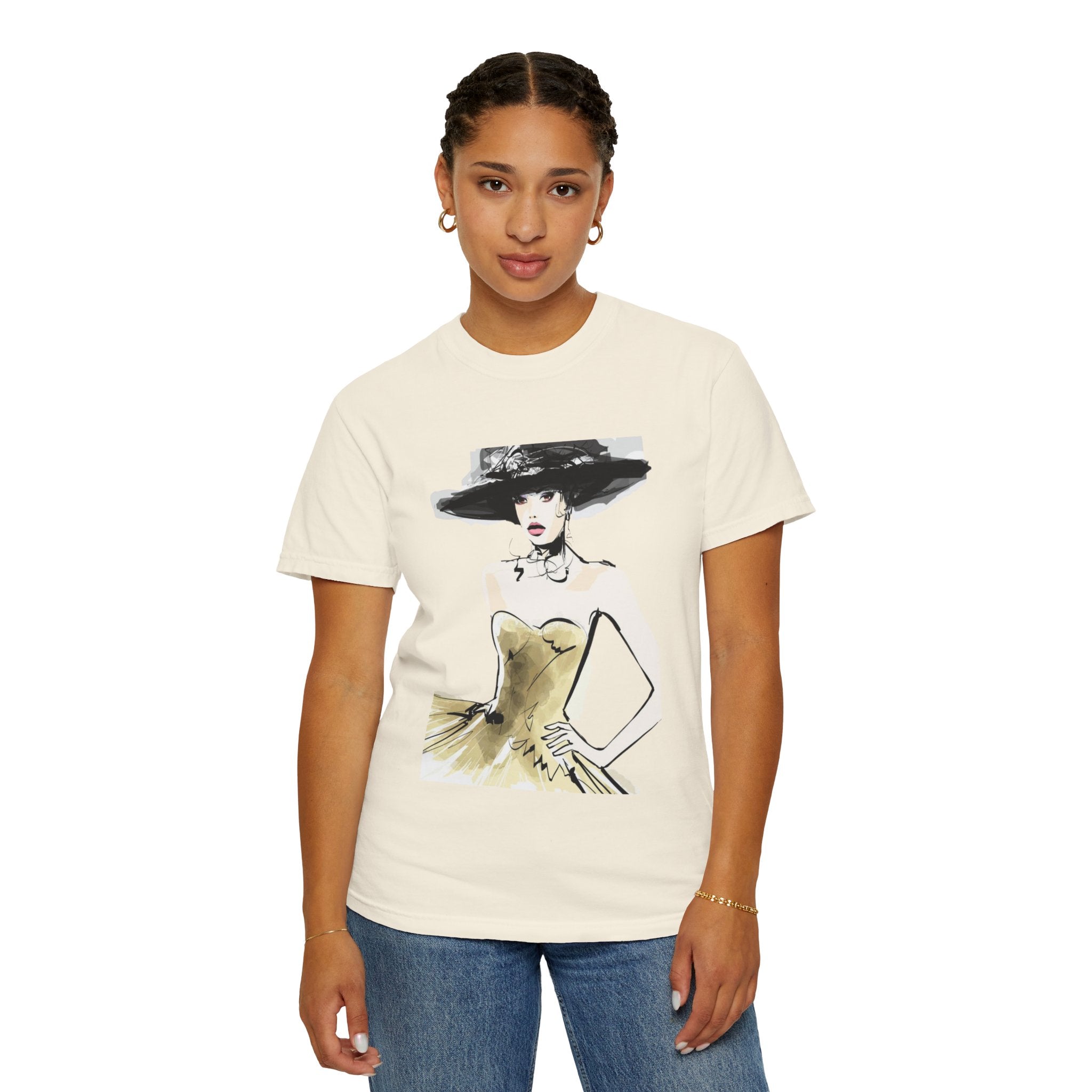 Fashion Illustration Tee — Vintage Chic Lady Graphic T-Shirt - Creations by Chris and Carlos