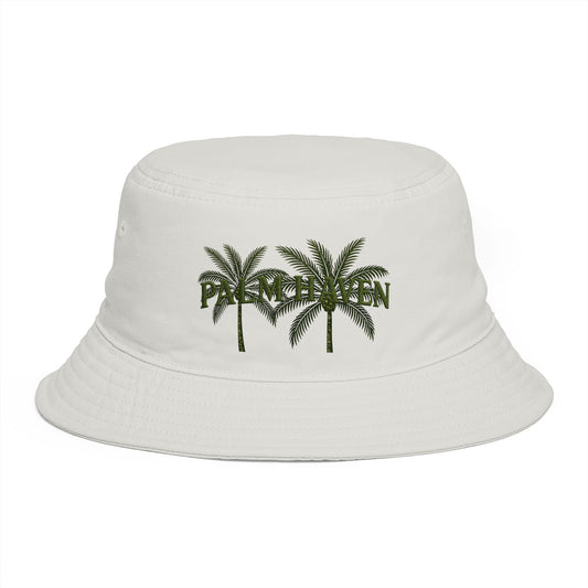 Palm Haven Bucket Hat – Tropical Palm Tree Embroidered Sun Hat - Creations by Chris and Carlos