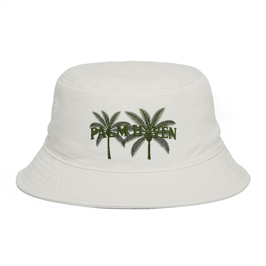 Palm Haven Bucket Hat – Tropical Palm Tree Embroidered Sun Hat - Creations by Chris and Carlos