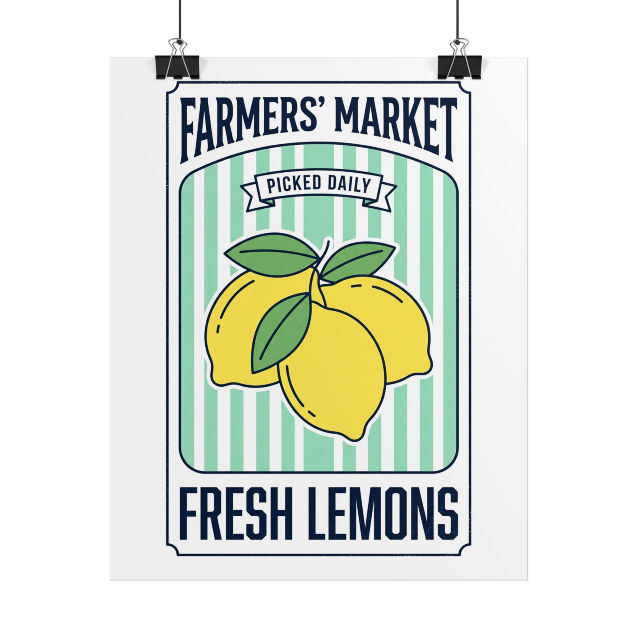 Farmers' Market Fresh Lemons Poster — Vintage Kitchen Wall Art - Creations by Chris and Carlos