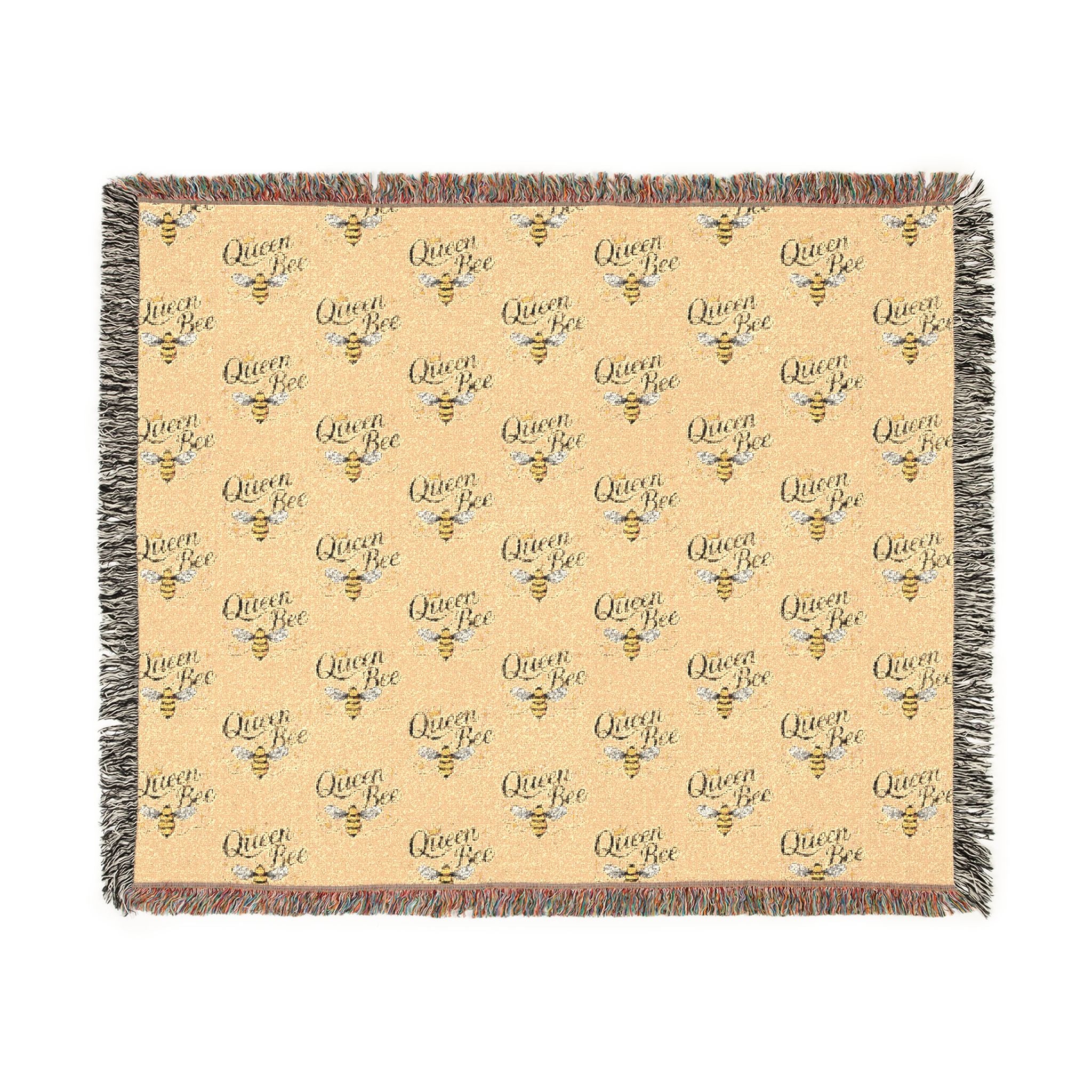 Queen Bee Woven Blanket – Cozy Floral Honeycomb Throw - Creations by Chris and Carlos