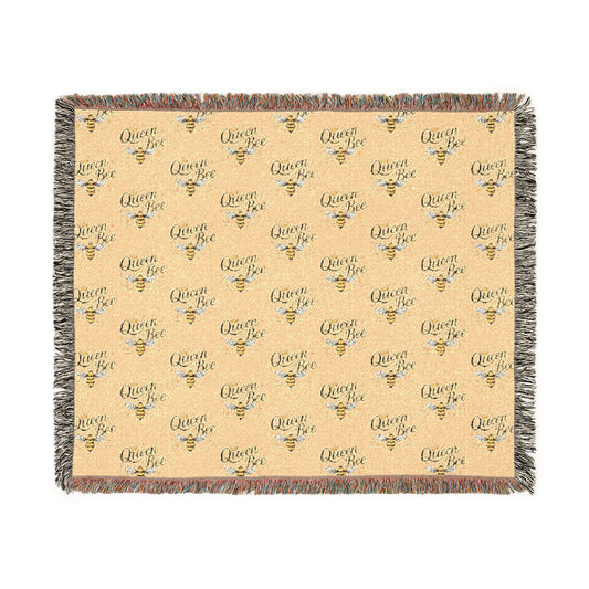 Queen Bee Woven Blanket – Cozy Floral Honeycomb Throw - Creations by Chris and Carlos