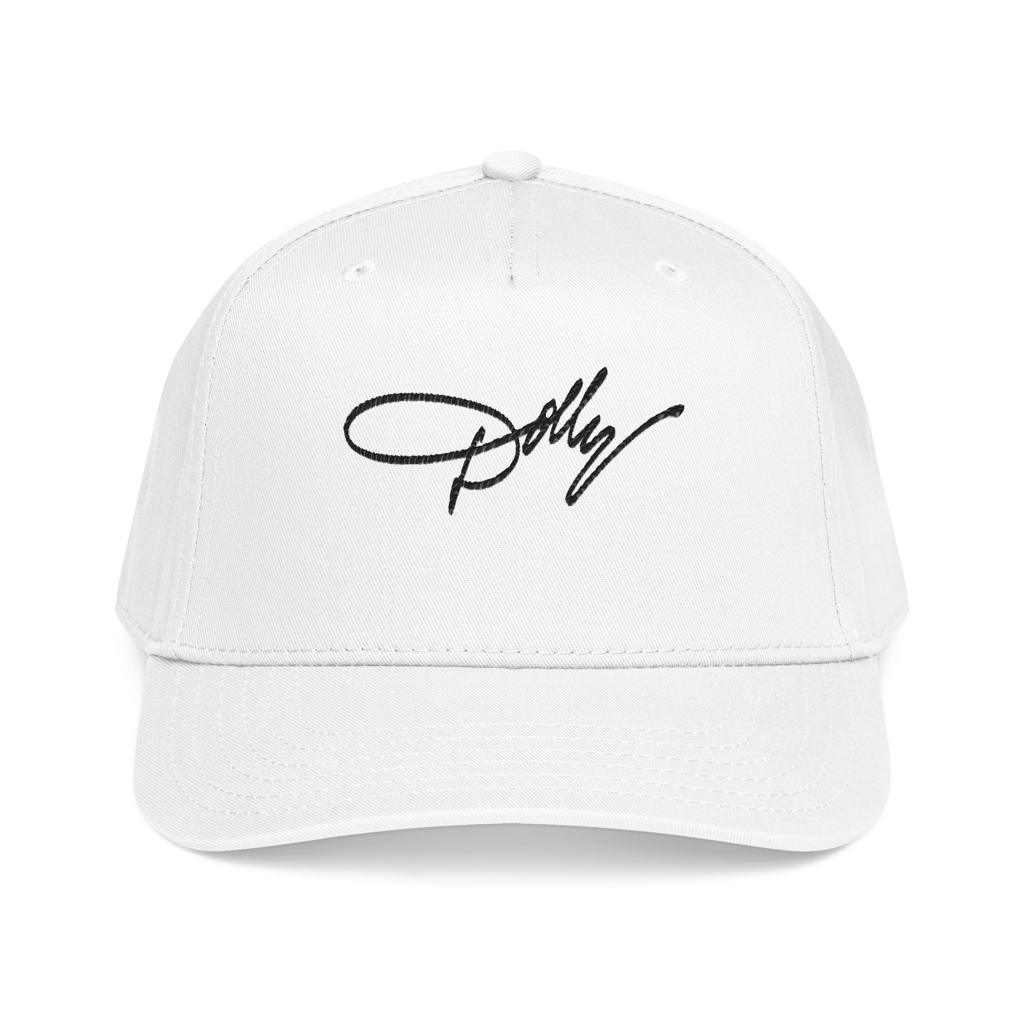 Embroidered 'Dolly' Signature Baseball Cap — Classic Mid-Profile Snapback - Creations by Chris and Carlos