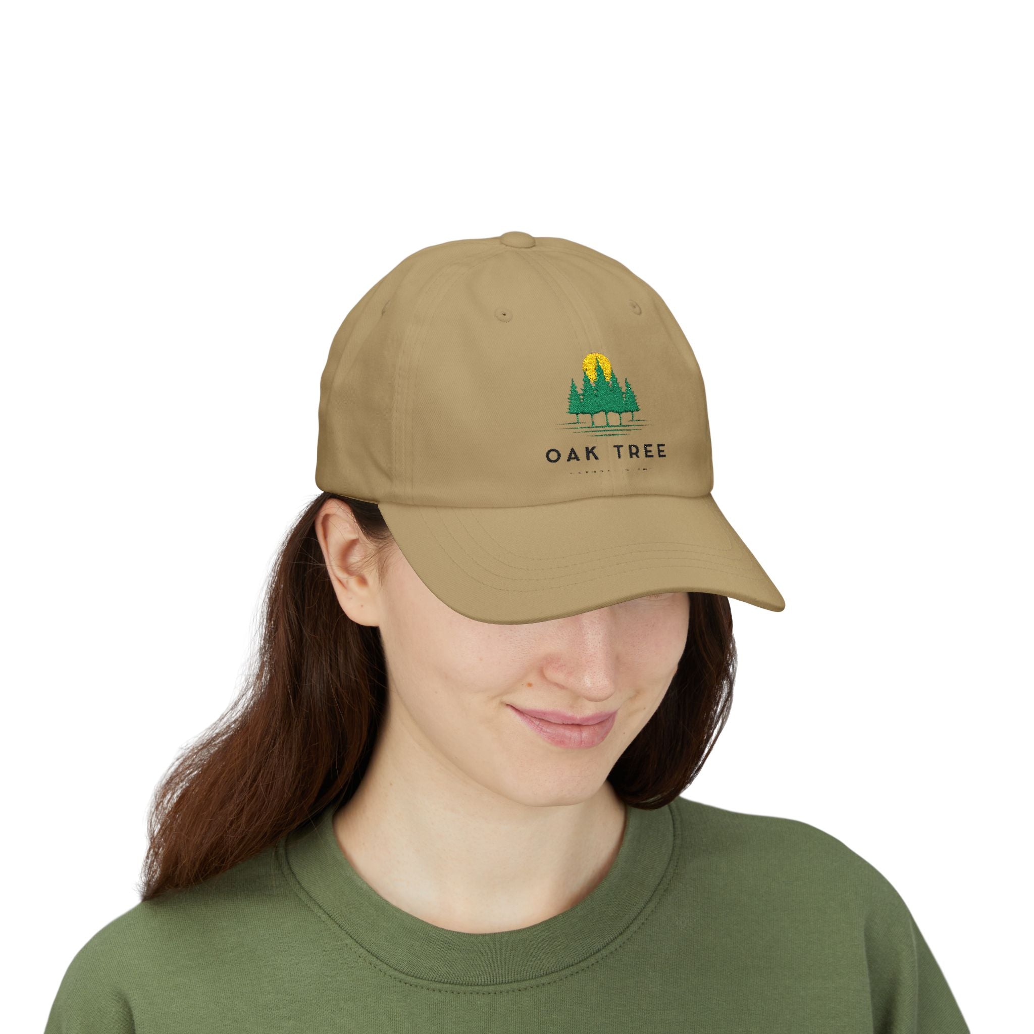 Oak Tree Dad Cap — Embroidered Forest Sunrise Baseball Hat - Creations by Chris and Carlos