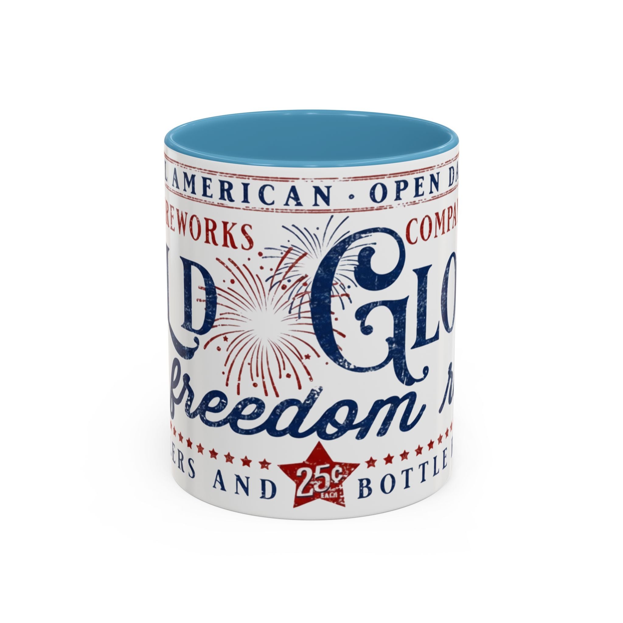 Patriotic 'Land of Glory' Accent Coffee Mug – Vintage 4th of July Americana Design - Creations by Chris and Carlos