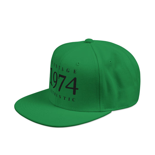 Personalize- 1974 Vintage Snapback Hat Embroidered Retro Athletic Baseball Cap - Creations by Chris and Carlos
