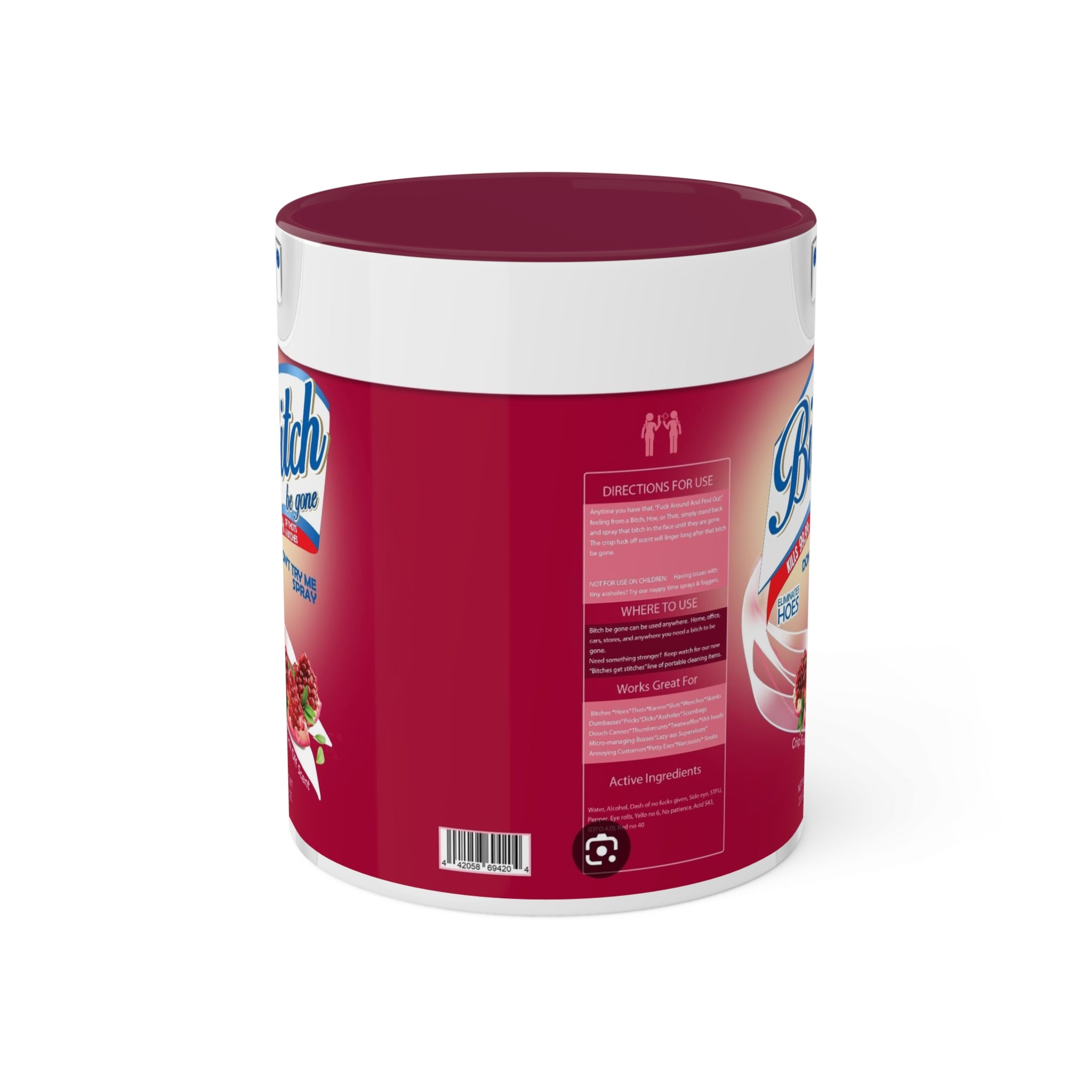 Bitch be Gone Lysol- Colorful Mugs, 11oz - Creations by Chris and Carlos