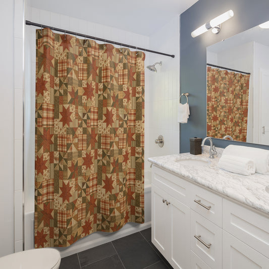 Old Soul Harvest™ Vintage Quilt Blocks Shower Curtain - Shower Curtain from the Old Soul Harvest Bath collection