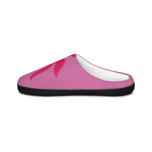 Pinky Palmtree Puff Pink Floral Sun Women's Indoor Slippers — Cozy House Shoes - Creations by Chris and Carlos