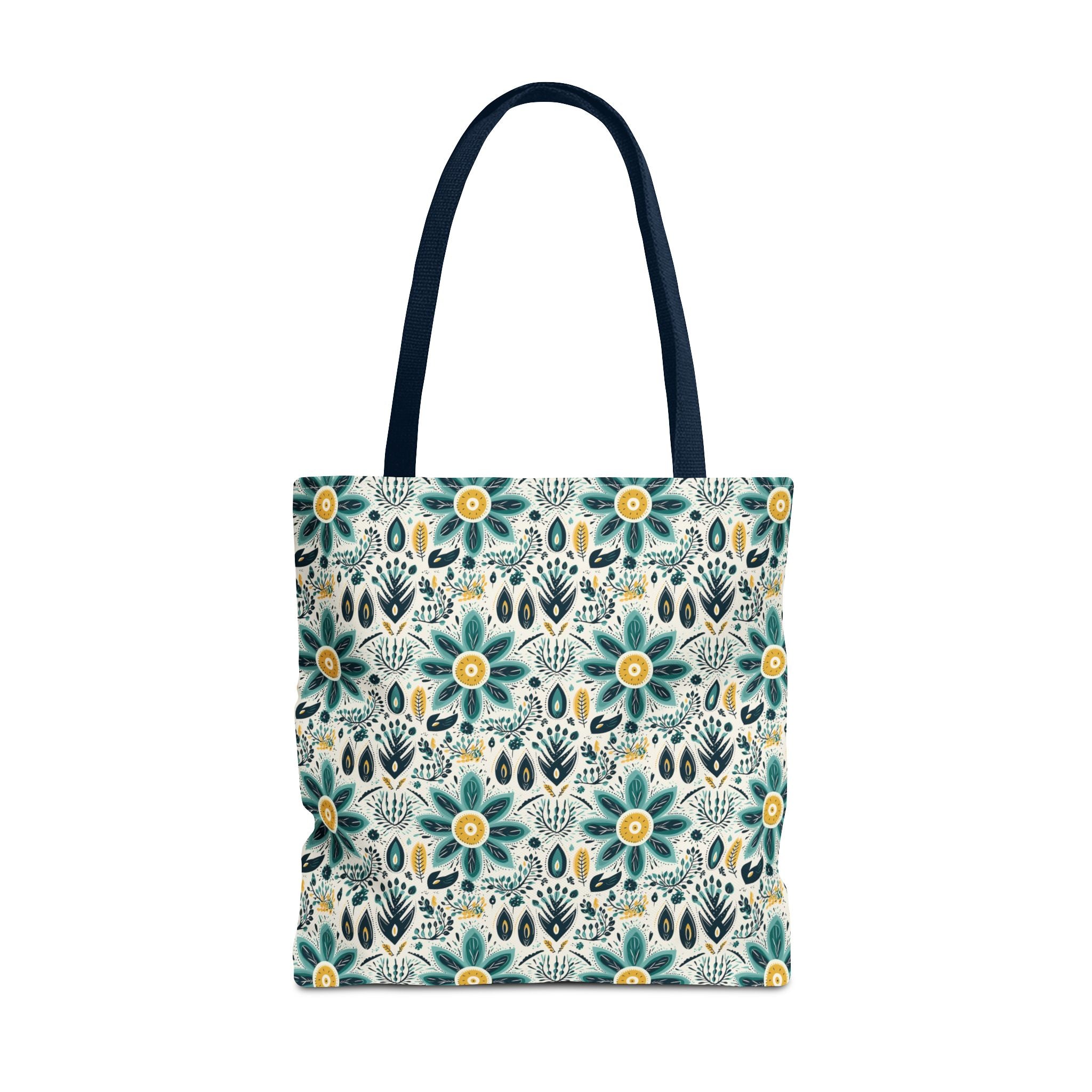 Sol y Alegría (Sun and Joy) Collection- Cactus Succulent Pattern Microfiber Blanket Soft Velveteen Throw for Home & Garden Lovers Floral Folk Art Tote Bag — Teal & Mustard All-Over Print - Creations by Chris and Carlos