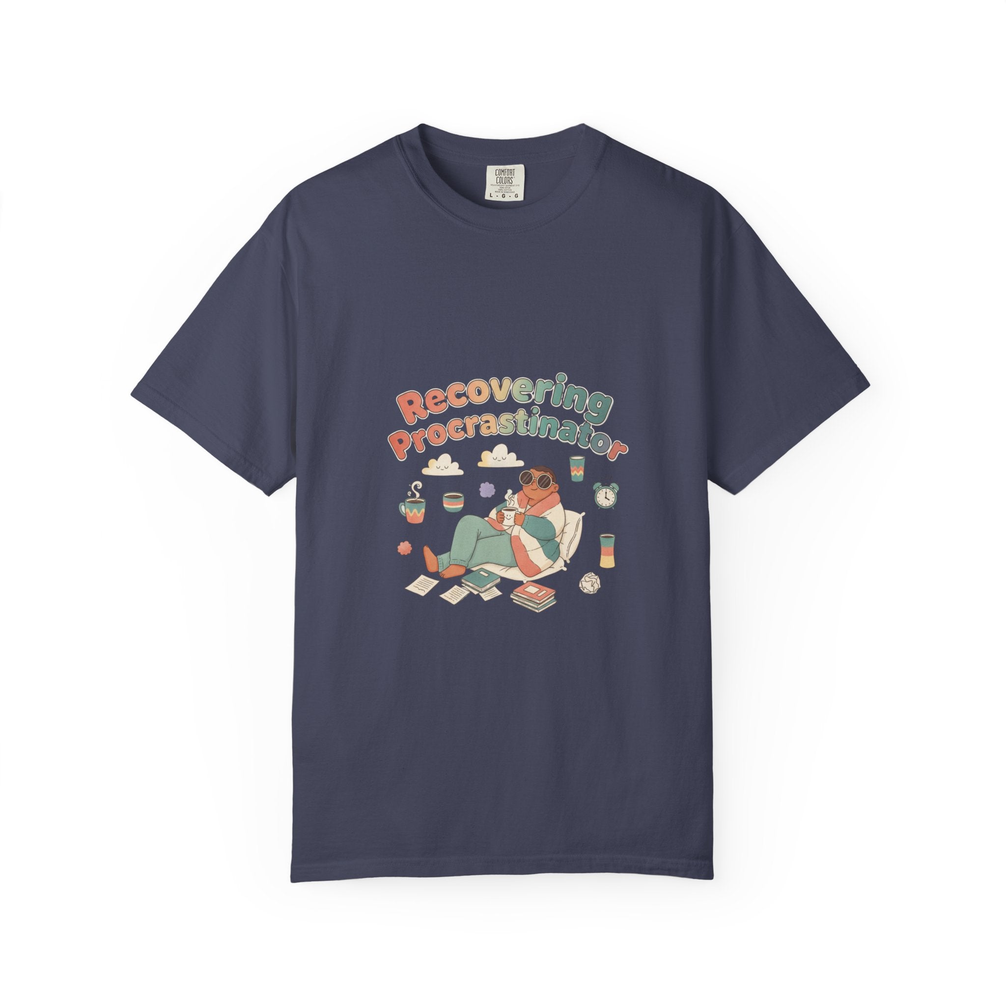 T-Shirt — "Recovering Procrastinator" Funny Retro Graphic Tee - Creations by Chris and Carlos