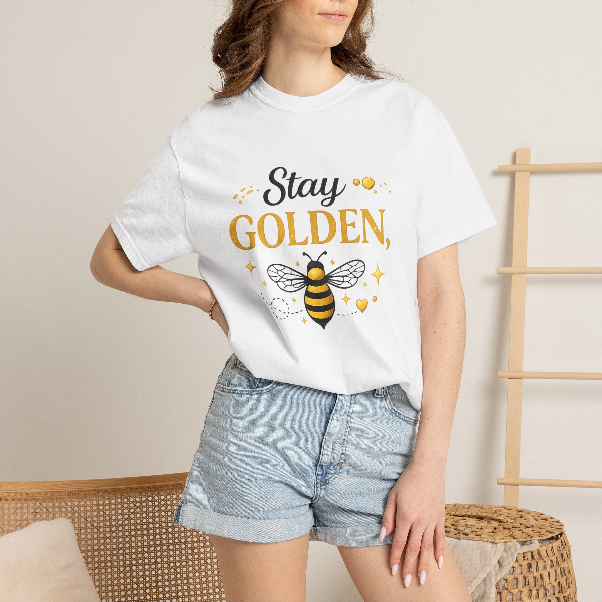 Stay Golden Bee T-Shirt — Inspirational Bee Graphic Tee - Creations by Chris and Carlos
