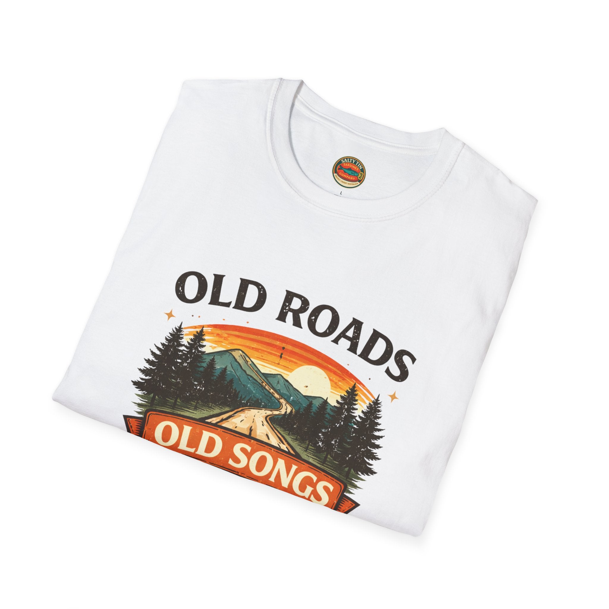 Old Roads Old Songs Old Soul T-Shirt — Vintage Mountain Guitar Retro Tee - Creations by Chris and Carlos