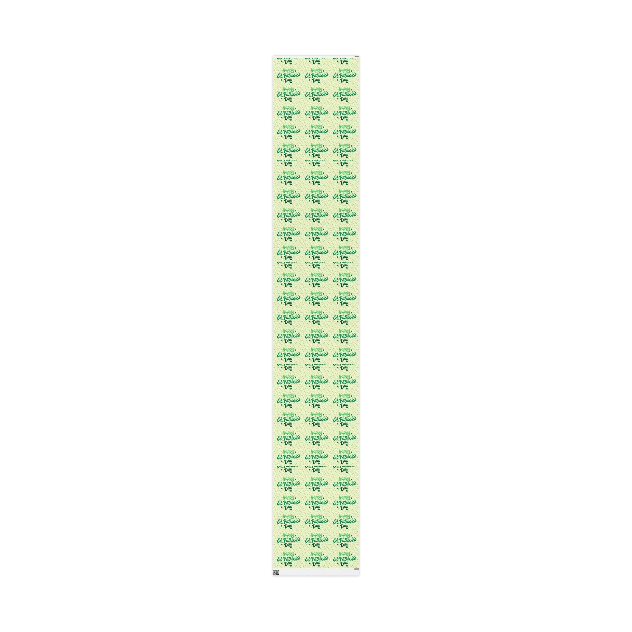 Wrapping Paper Roll — 'Happy St. Patrick's Day' Green Script Pattern - Creations by Chris and Carlos