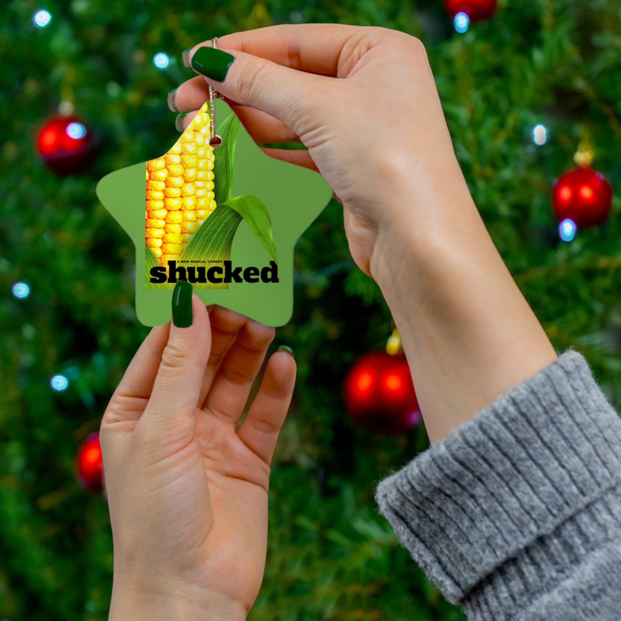 Shucked the musical- Ceramic Ornament, 4 Shapes - Creations by Chris and Carlos