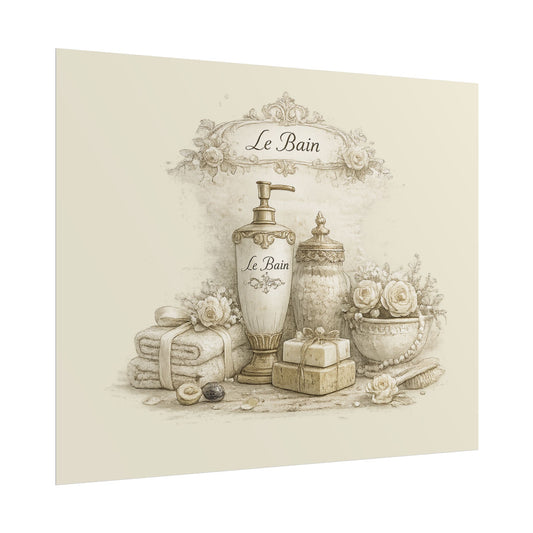Bathroom Poster - Vintage 'Le Bain' Spa Print - Creations by Chris and Carlos