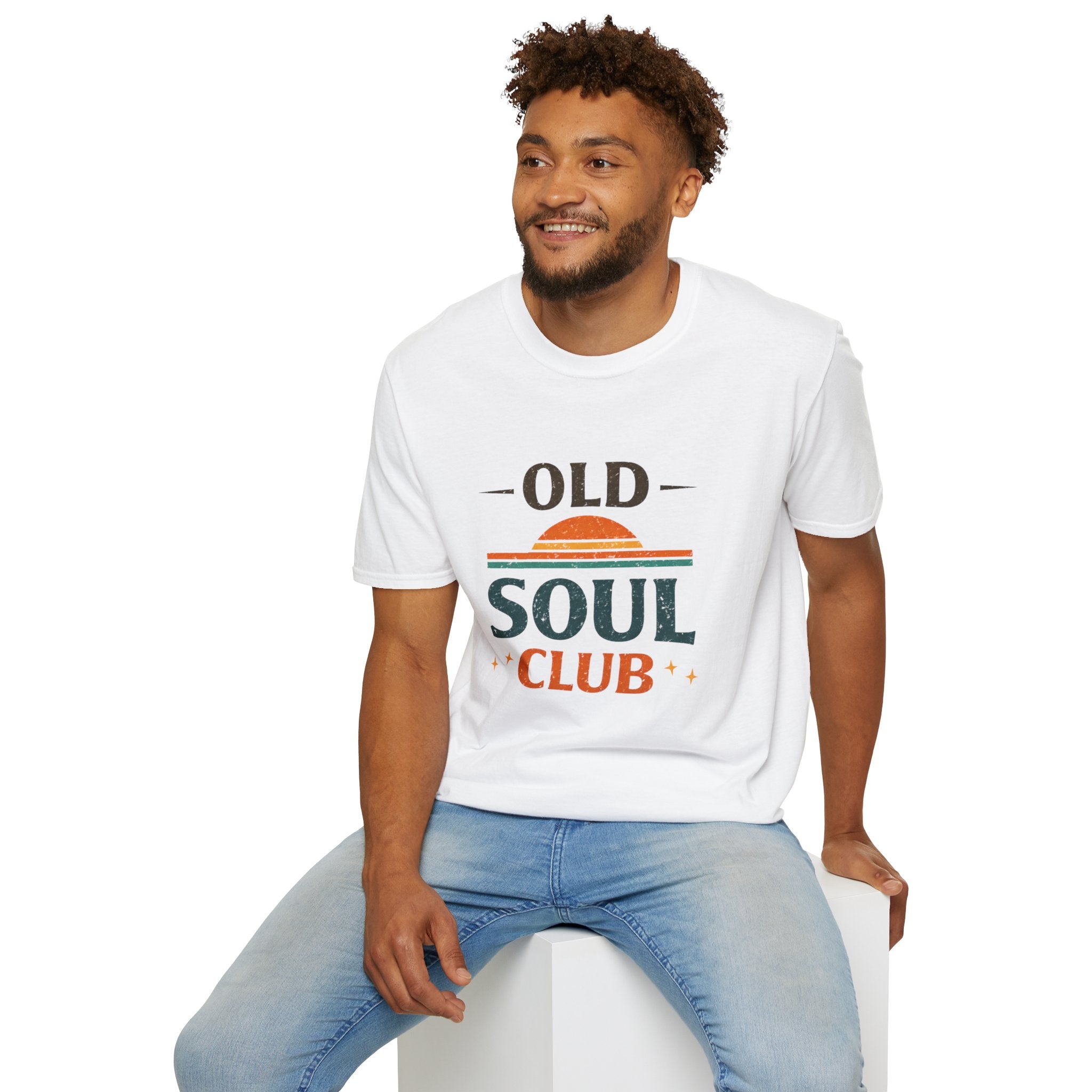 Old Soul Club T-Shirt — Retro Sunset Graphic Tee - Creations by Chris and Carlos