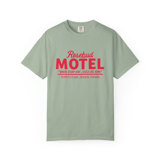 Rosebud Motel T-Shirt — Vintage 'Where Every Stay Feels Like Home' Graphic Tee - Creations by Chris and Carlos
