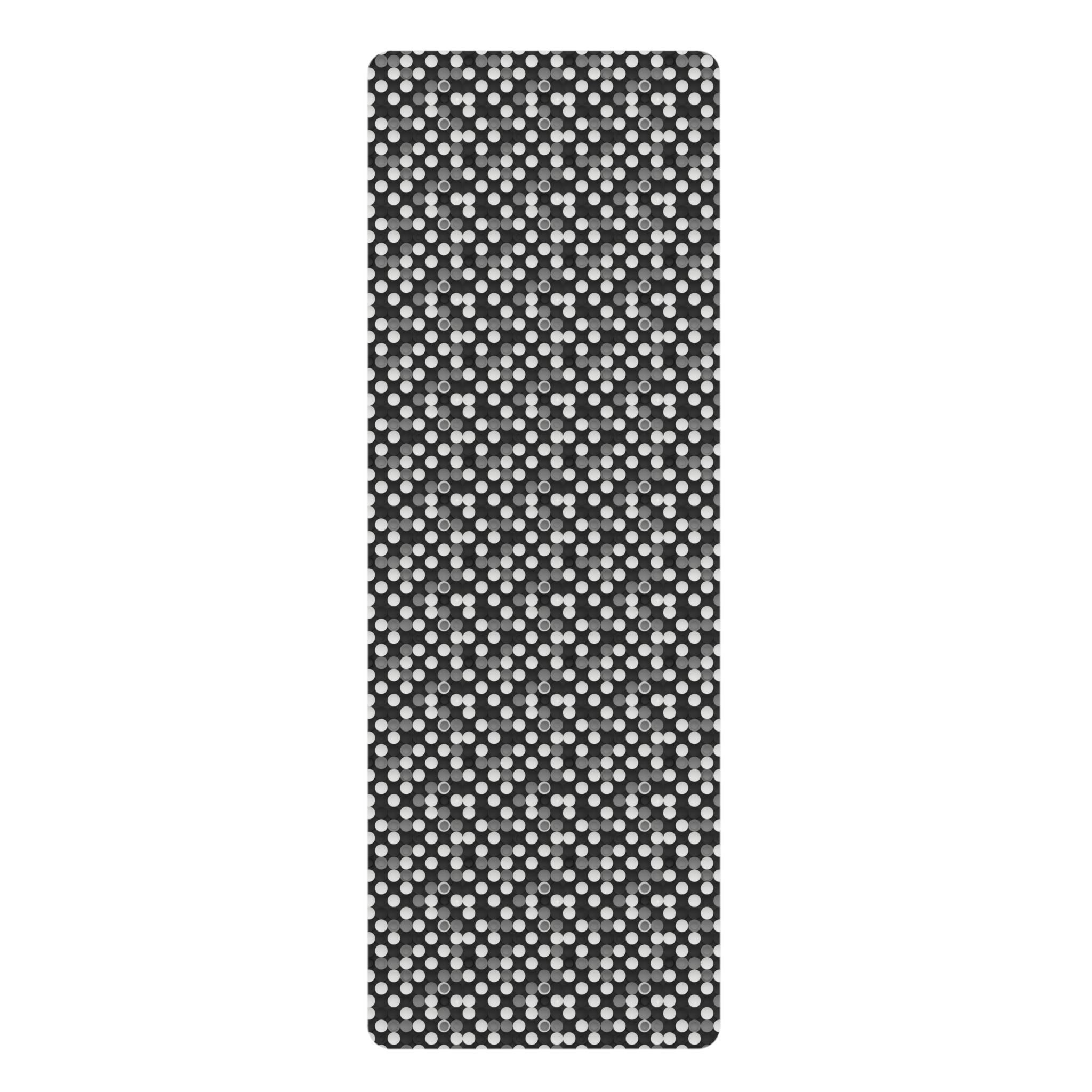Prism Point Athletic Collection- Non-Slip Rubber Yoga Mat Black & White Dot Grip Pattern - Creations by Chris and Carlos