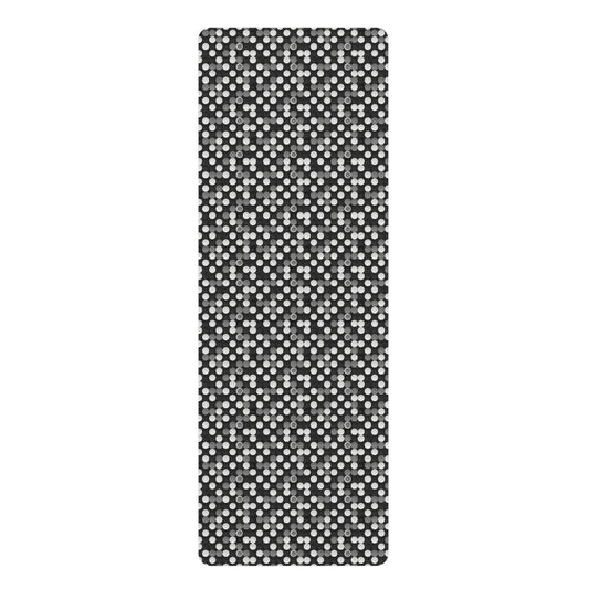 Prism Point Athletic Collection- Non-Slip Rubber Yoga Mat Black & White Dot Grip Pattern - Creations by Chris and Carlos