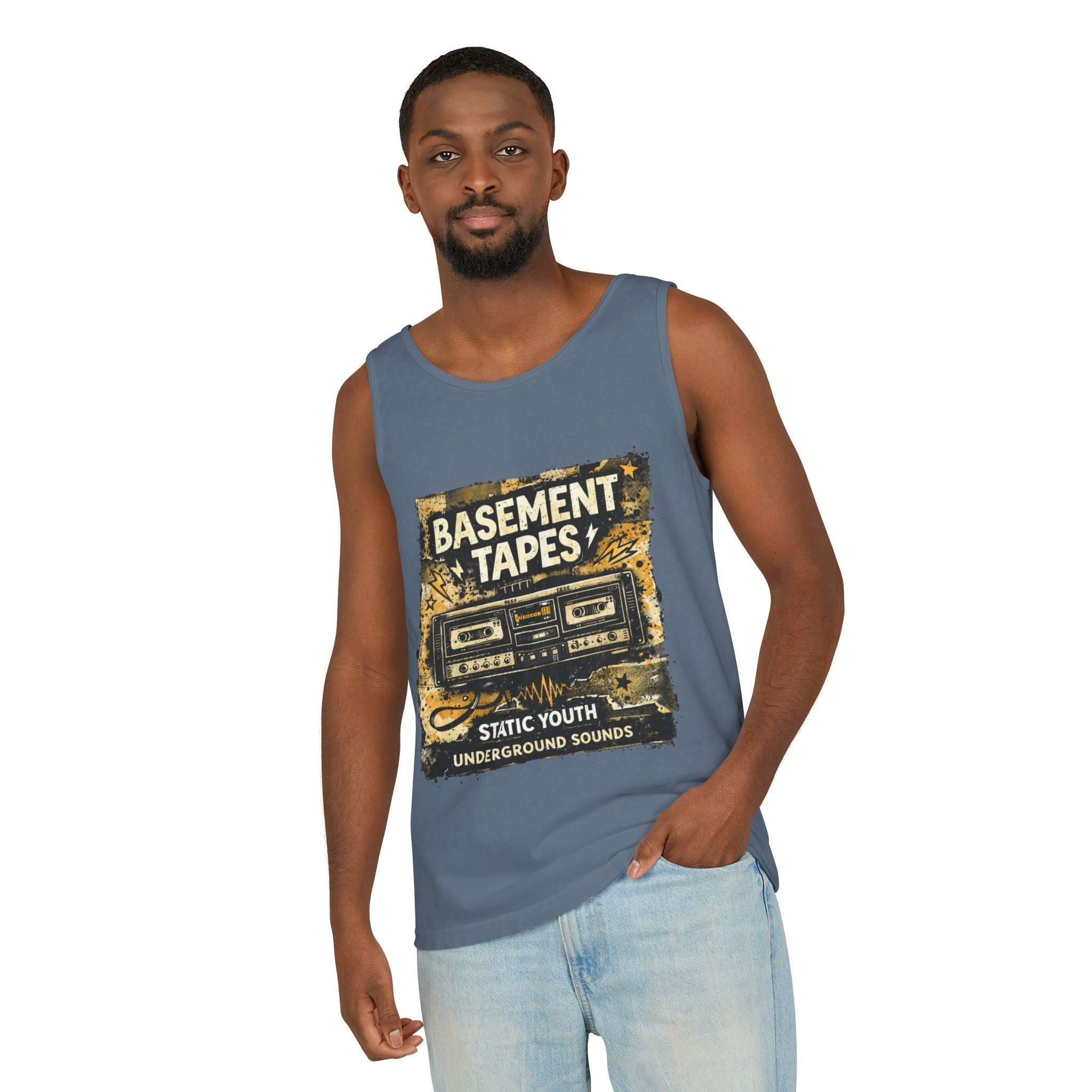 Basement Tapes Cassette Tank Top — Retro Music Graphic Tank - Creations by Chris and Carlos