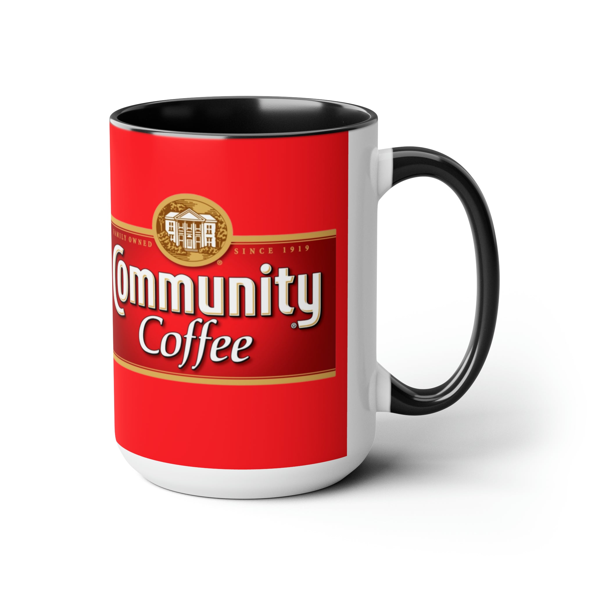 Community Coffee- jcWhite Ceramic Mug - Creations by Chris and Carlos
