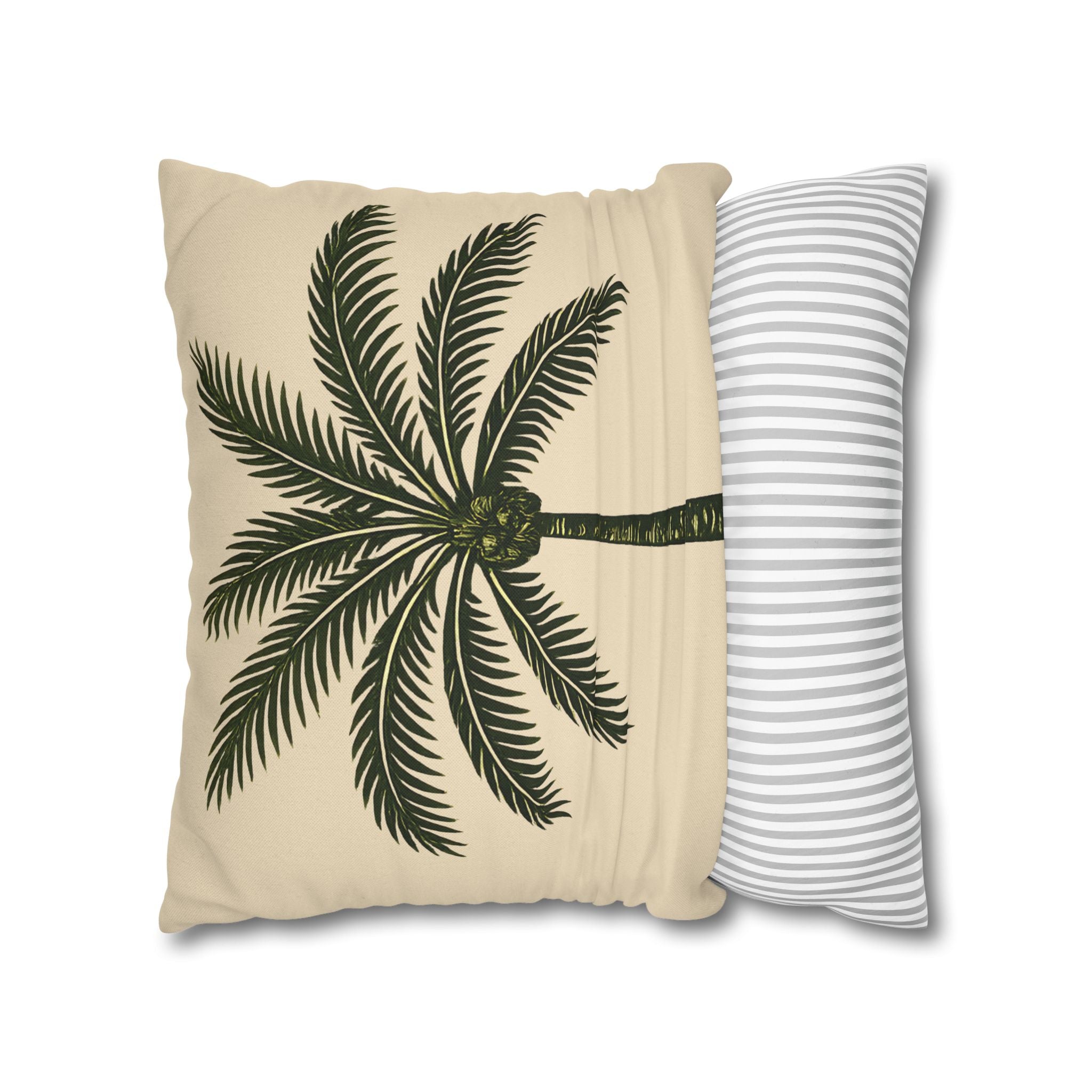 Palm Tree Throw Pillowcase — Tropical Decorative Pillow Cover - Creations by Chris and Carlos