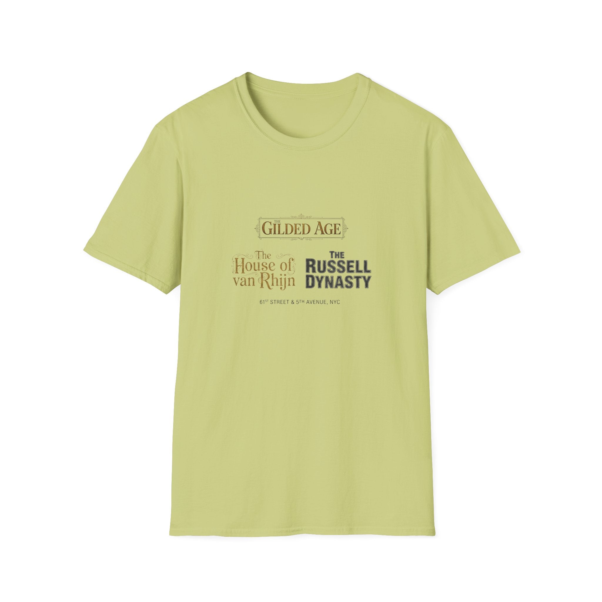 Gilded Age TV Series Logo T-Shirt — "The House of van Rhijn / The Russell Dynasty" Retro Cast Design - Creations by Chris and Carlos