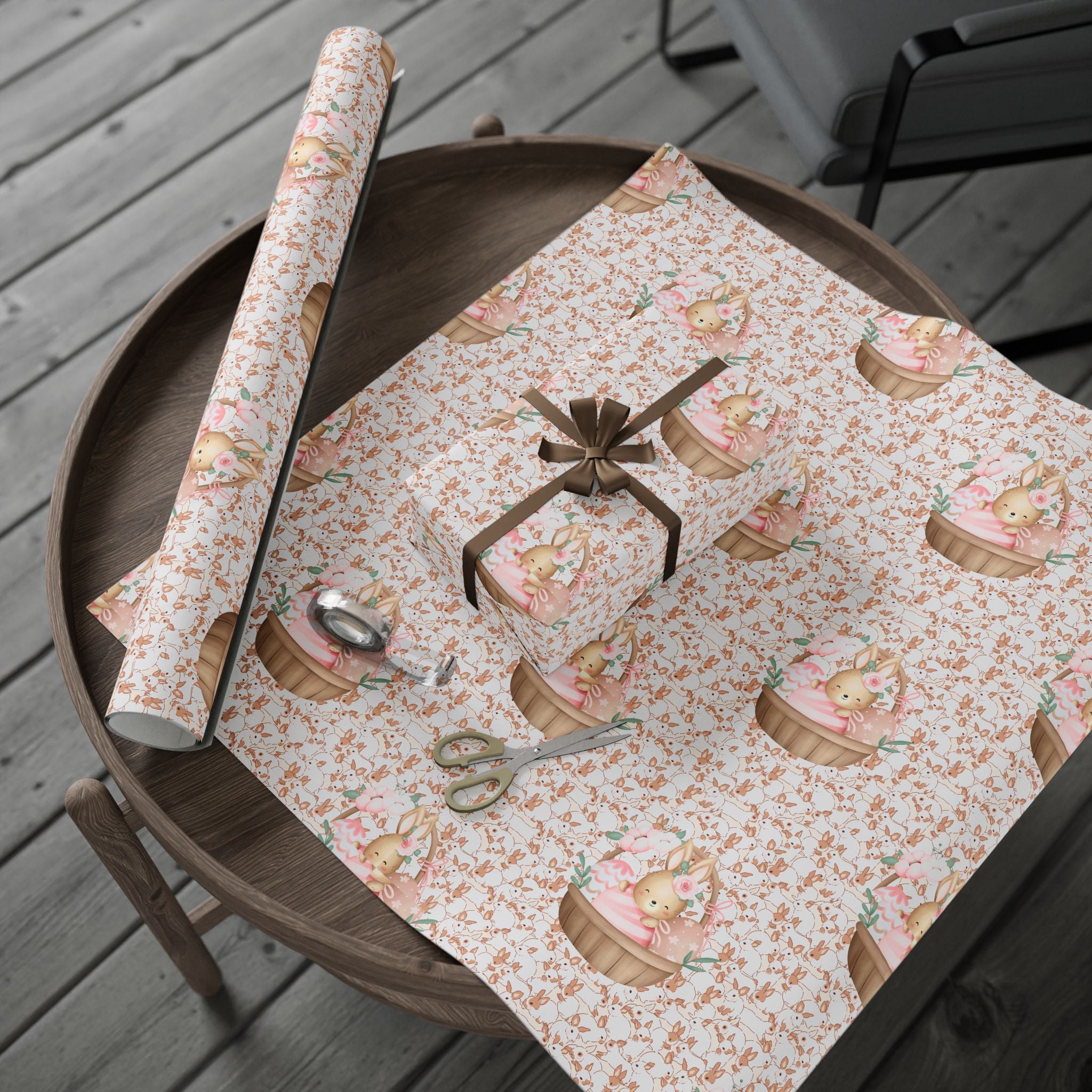 Easter Floral Bunny Wrapping Paper Roll — Cute Pastel Easter Gift Wrap - Creations by Chris and Carlos