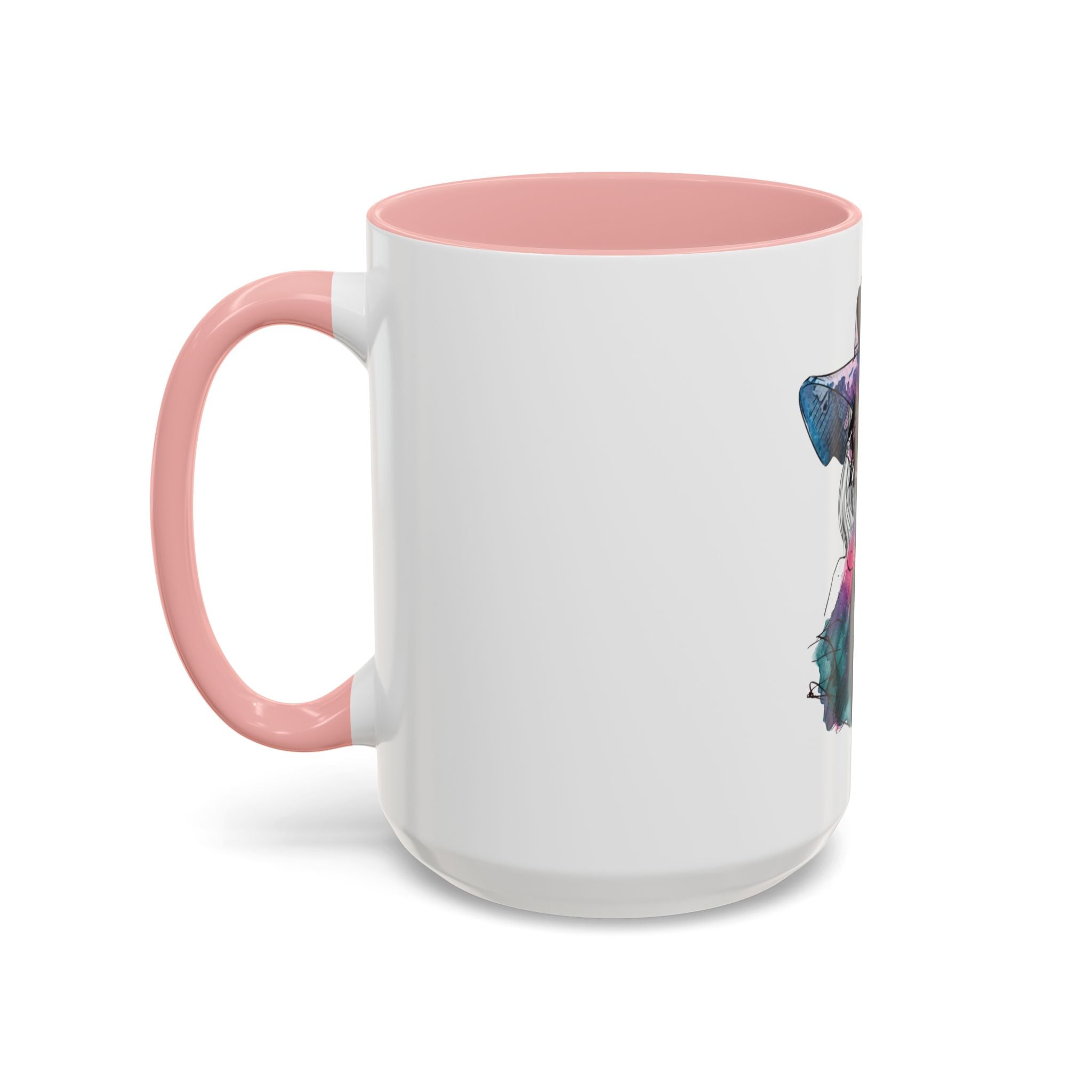 Abstract Floral Silhouette Accent Coffee Mug — Watercolor Woman Art (11/15oz) - Creations by Chris and Carlos
