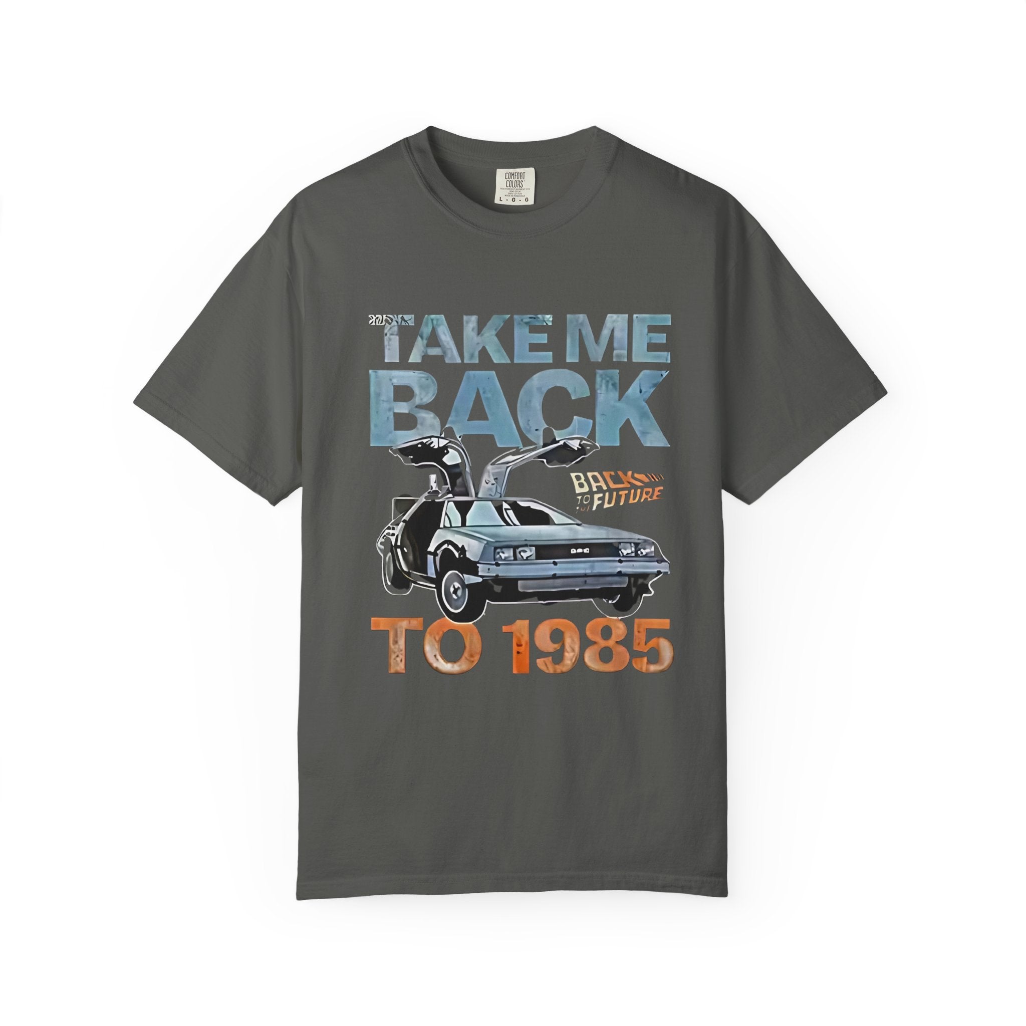 Retro 'Take Me Back to 1985' T-Shirt — Vintage DeLorean Back to the Future Tee - Creations by Chris and Carlos