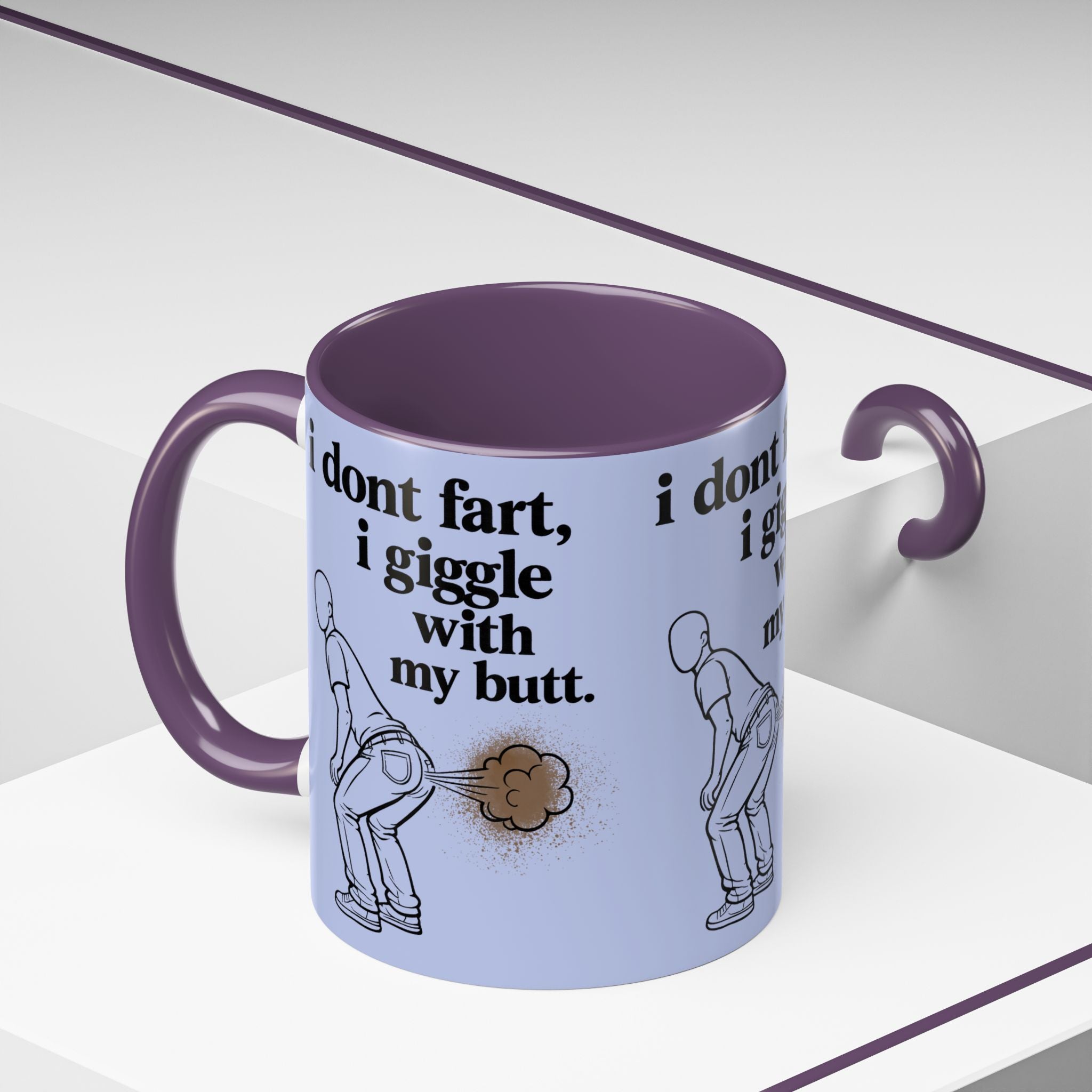 Funny Coffee Mug — “I Don’t Fart, I Giggle With My Butt” Accent Mug - Creations by Chris and Carlos