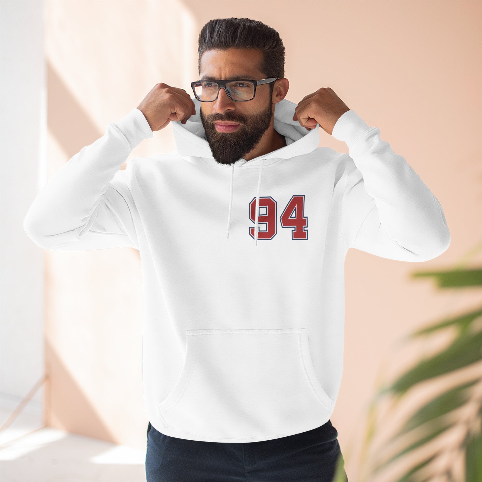 94 BNY Bunny Football Hoodie — Funny Easter Sports Pullover - Creations by Chris and Carlos