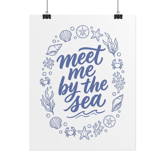 Meet Me By The Sea Rolled Poster – Nautical Beach Wall Art, Coastal Home Decor - Creations by Chris and Carlos