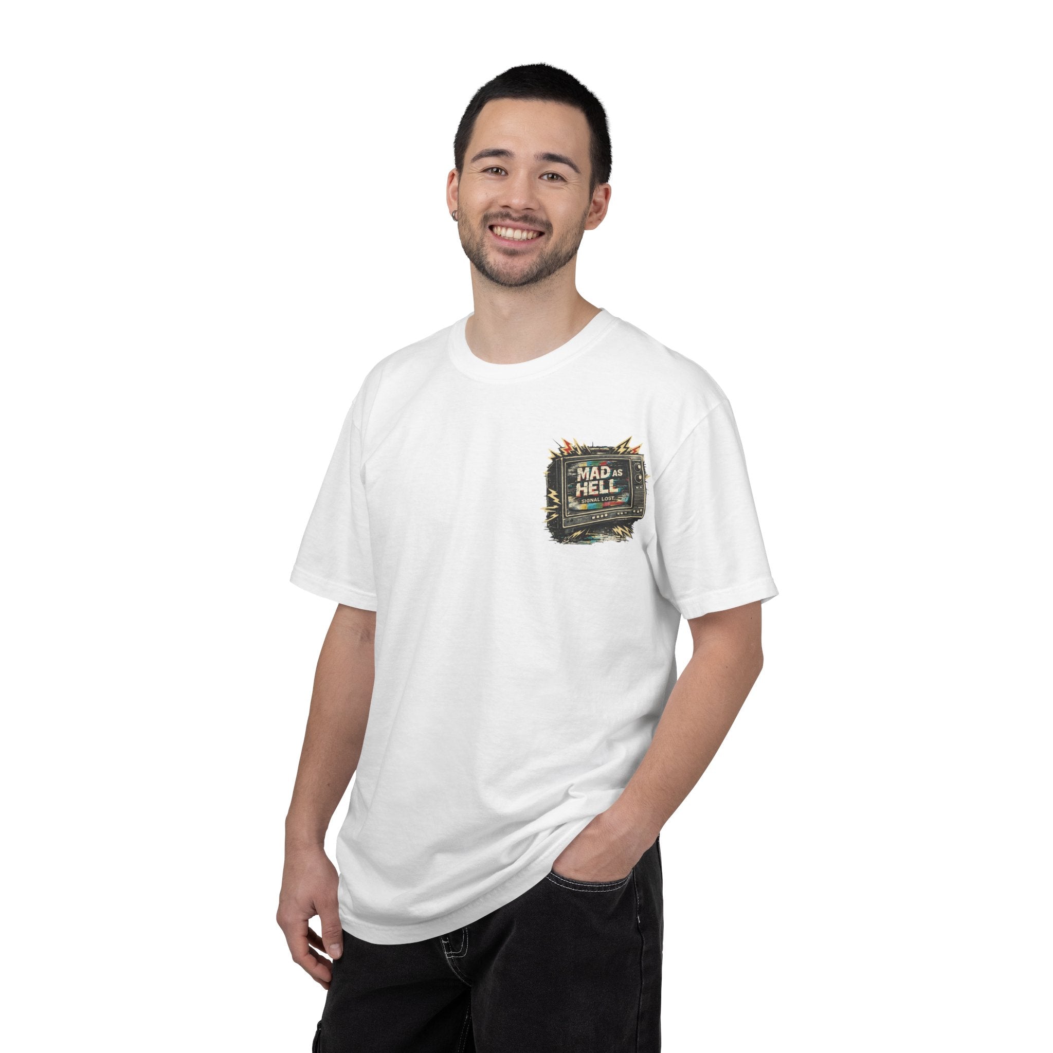 T-Shirt — "I'm As Mad As Hell" Retro TV Network Graphic Tee - Creations by Chris and Carlos