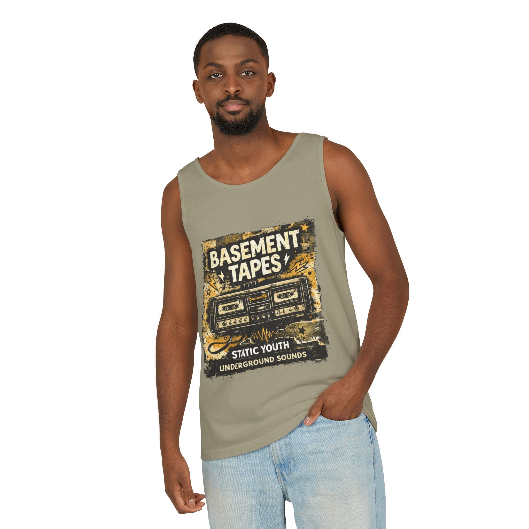 Basement Tapes Cassette Tank Top — Retro Music Graphic Tank - Creations by Chris and Carlos